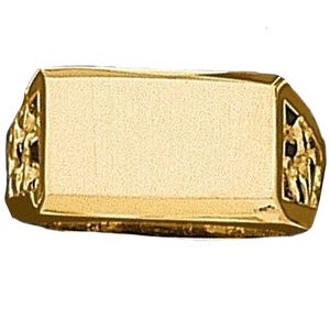 14k Gold Men's Rectangle Signet Ring