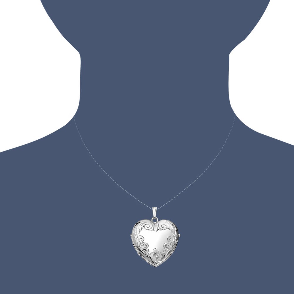 Sterling Silver Heart Four Photo Locket