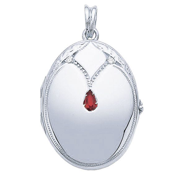 Victor Mayer 18K Gold Diamond Locket With Ruby