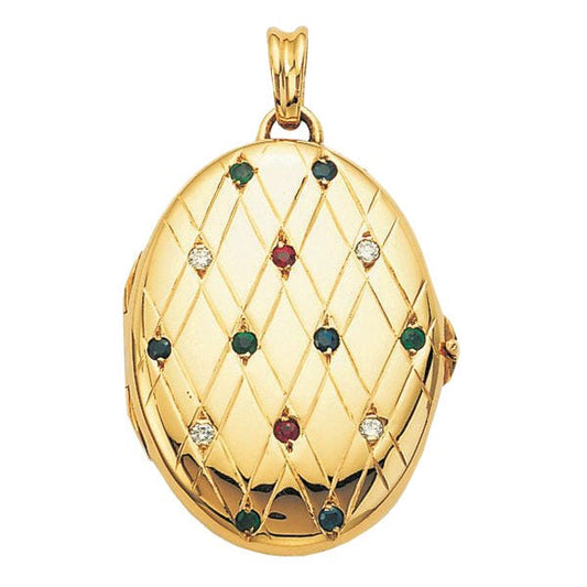 Victor Mayer 18K Gold Diamond Locket With Assorted Gems - 18K Yellow Gold