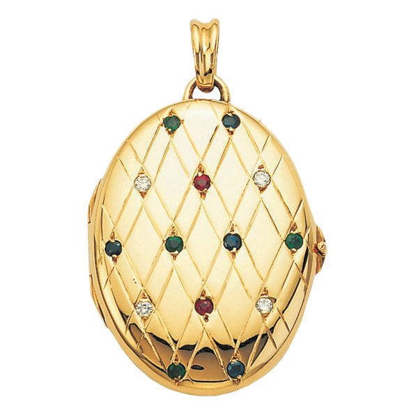 Victor Mayer 18K Gold Diamond Locket With Assorted Gems - 18K Yellow Gold