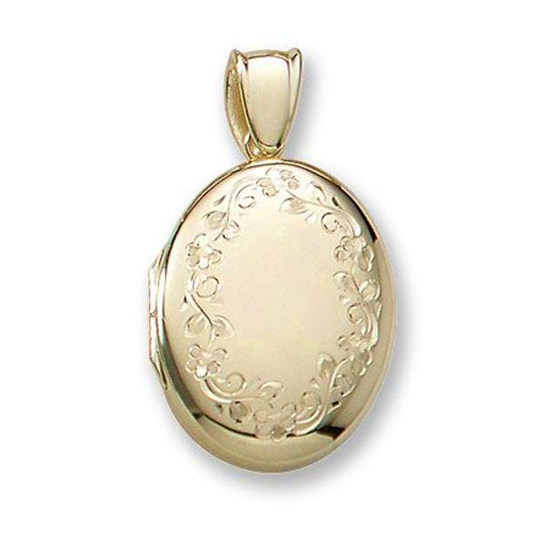 Solid 14k Yellow Gold Premium Weight Oval Picture Locket