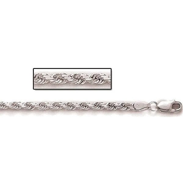 Sterling Silver Diamond Cut Rope Chain 3.50 MM Thick