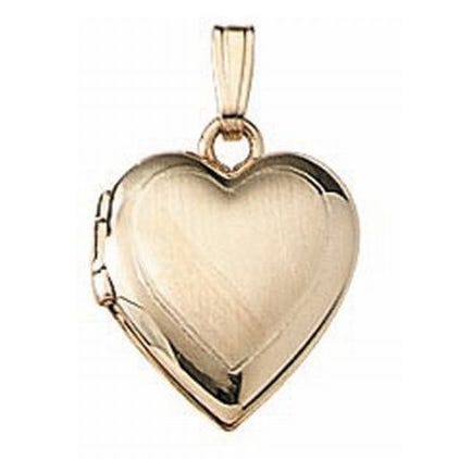 Solid 14k Yellow Gold Small Heart Photo Locket