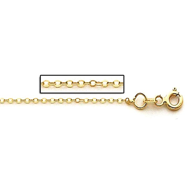 14K Yellow Gold 0.8mm Cable Link Chain