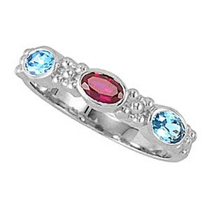 Mother's Ring with Three Birthstones