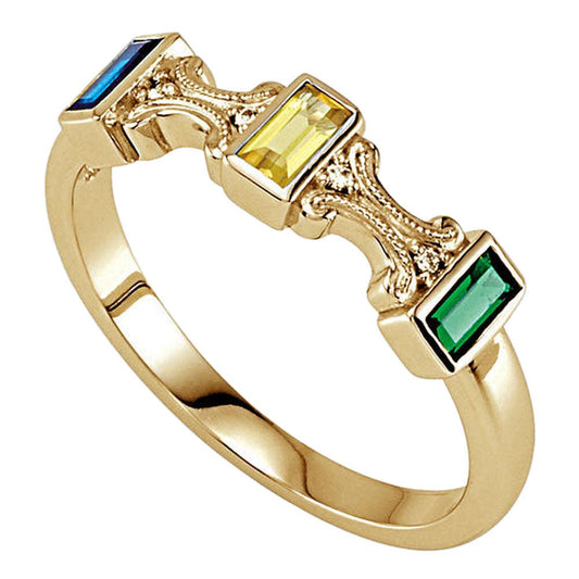Mother's Ring with Three Birthstones
