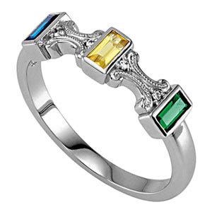Mother's Ring with Three Birthstones