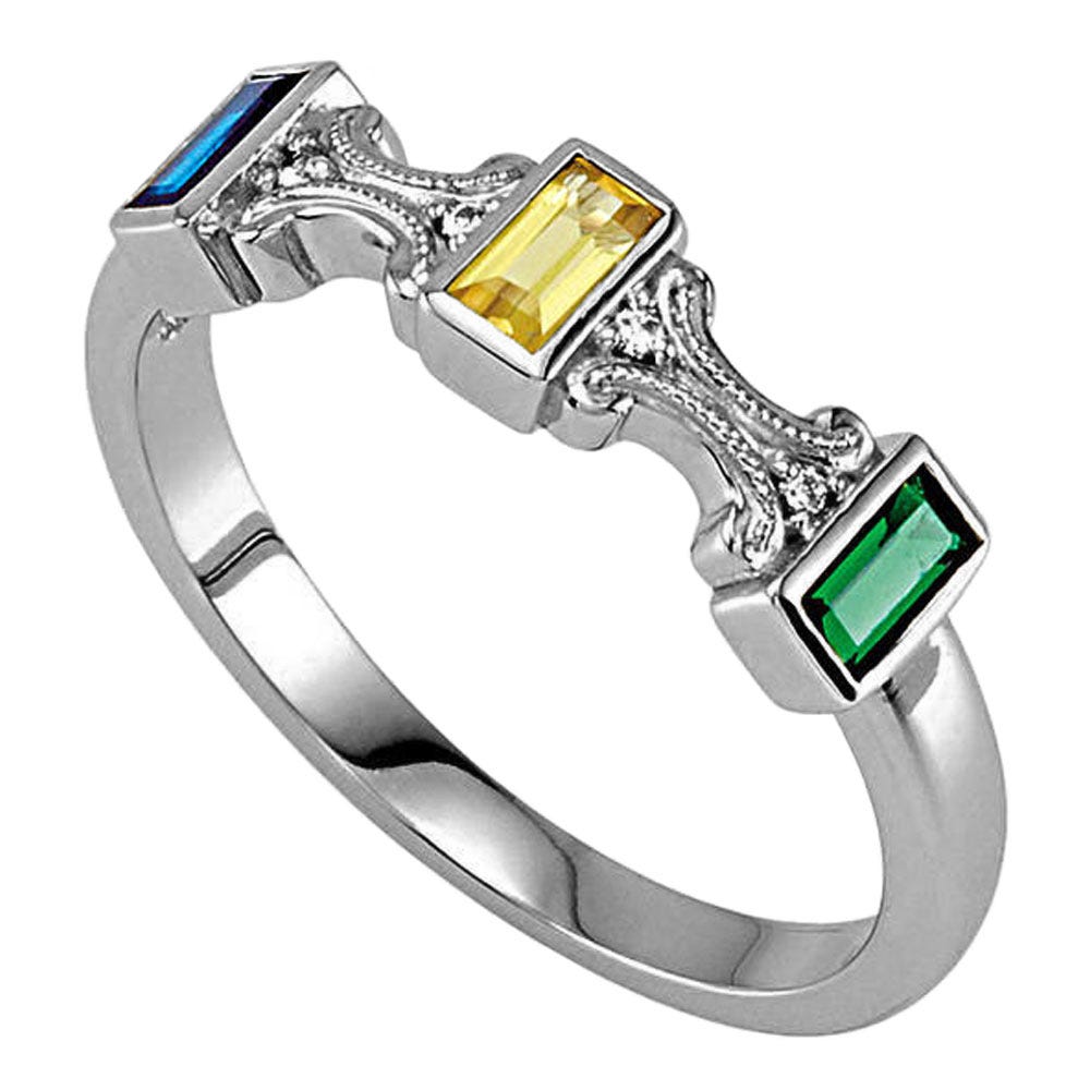 Mother's Ring with Three Birthstones