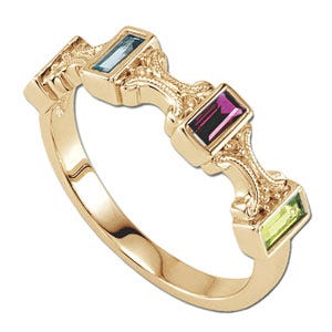 Mother's Ring with Four Birthstones