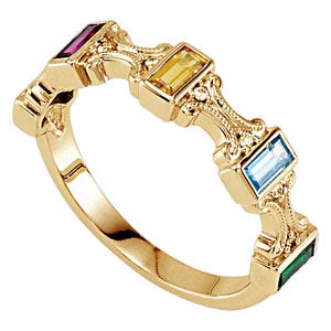Mother's Ring with Five Birthstones