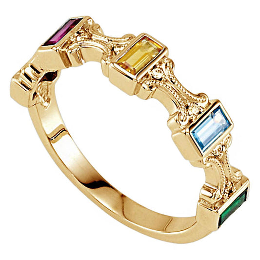 Mother's Ring with Five Birthstones