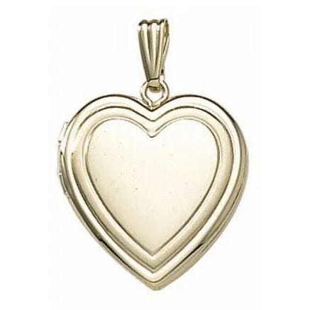 14K Gold Filled Heart Photo Locket - 3/4 inch x 3/4 inch