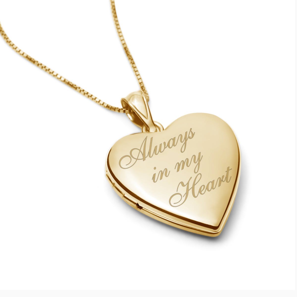 14k Yellow Gold Always In My Heart Photo Locket