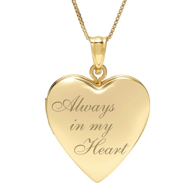 14k Yellow Gold Always In My Heart Photo Locket