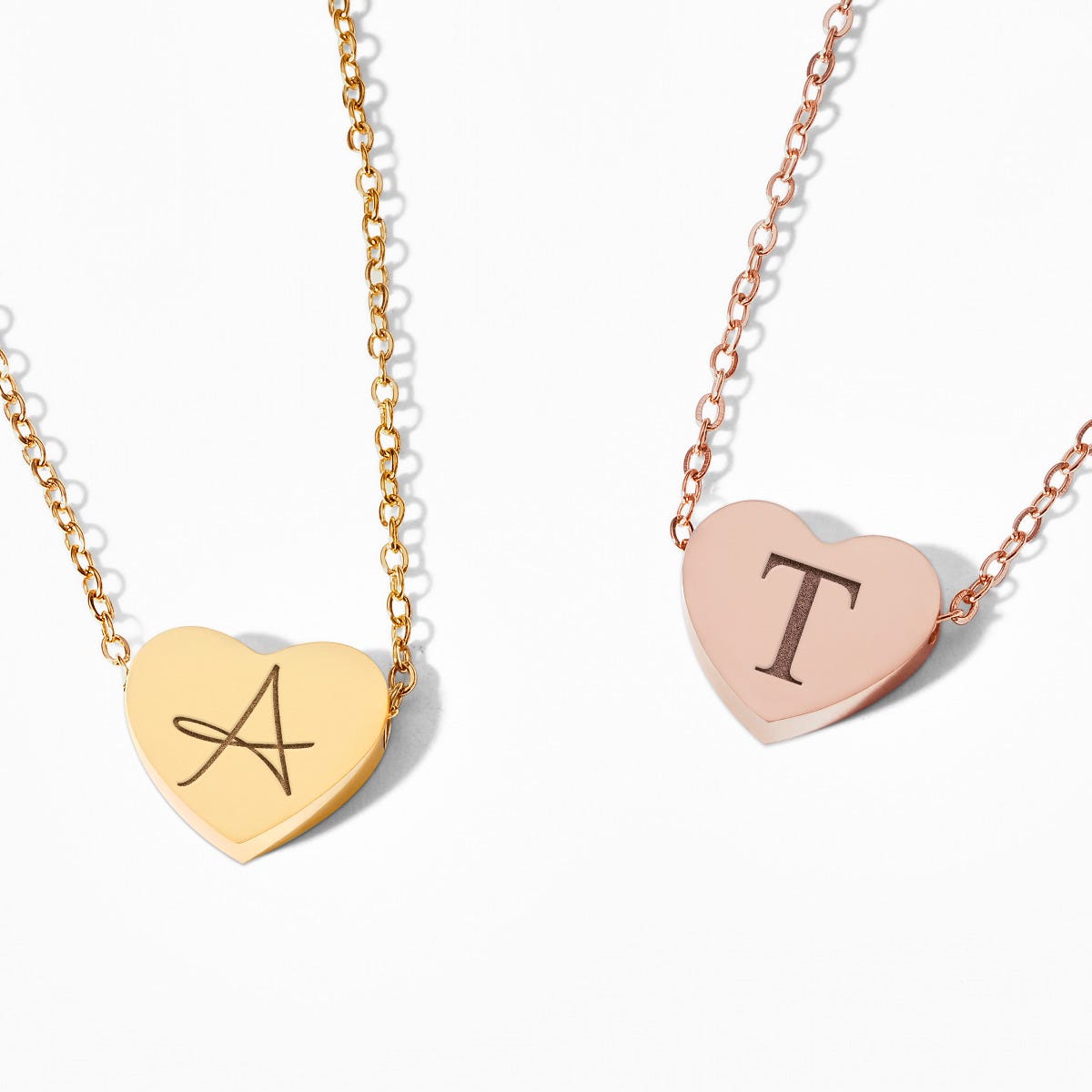 Custom Initial Stainless Steel Heart Necklace