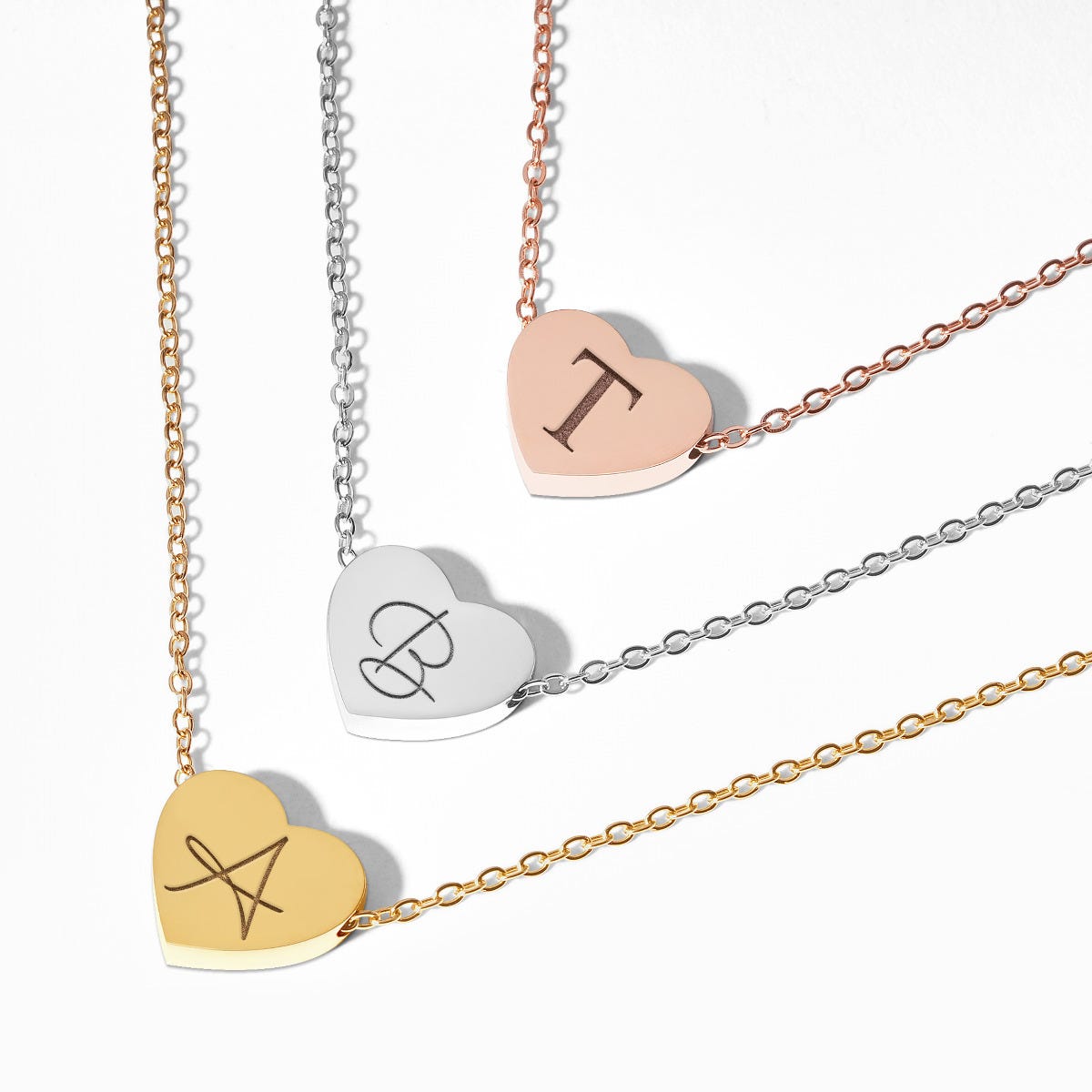 Custom Initial Stainless Steel Heart Necklace