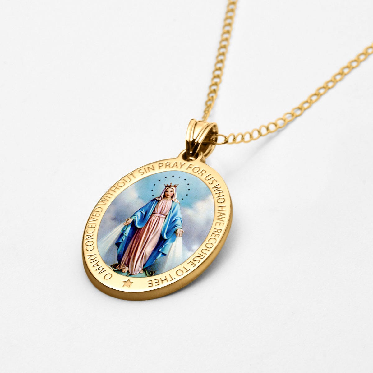 Miraculous Medal Exclusive Color Oval Pendant