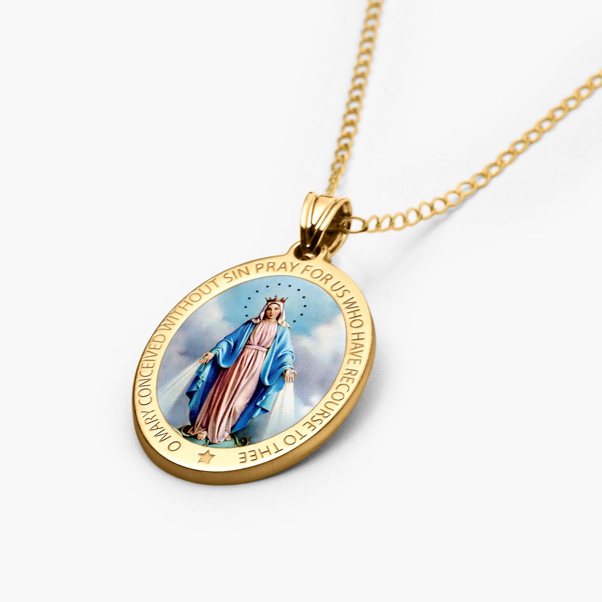 Miraculous Medal Exclusive Color Oval Pendant