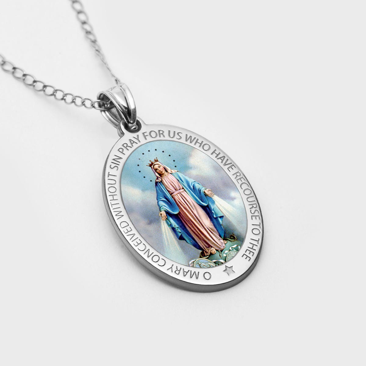 Miraculous Medal Exclusive Color Oval Pendant
