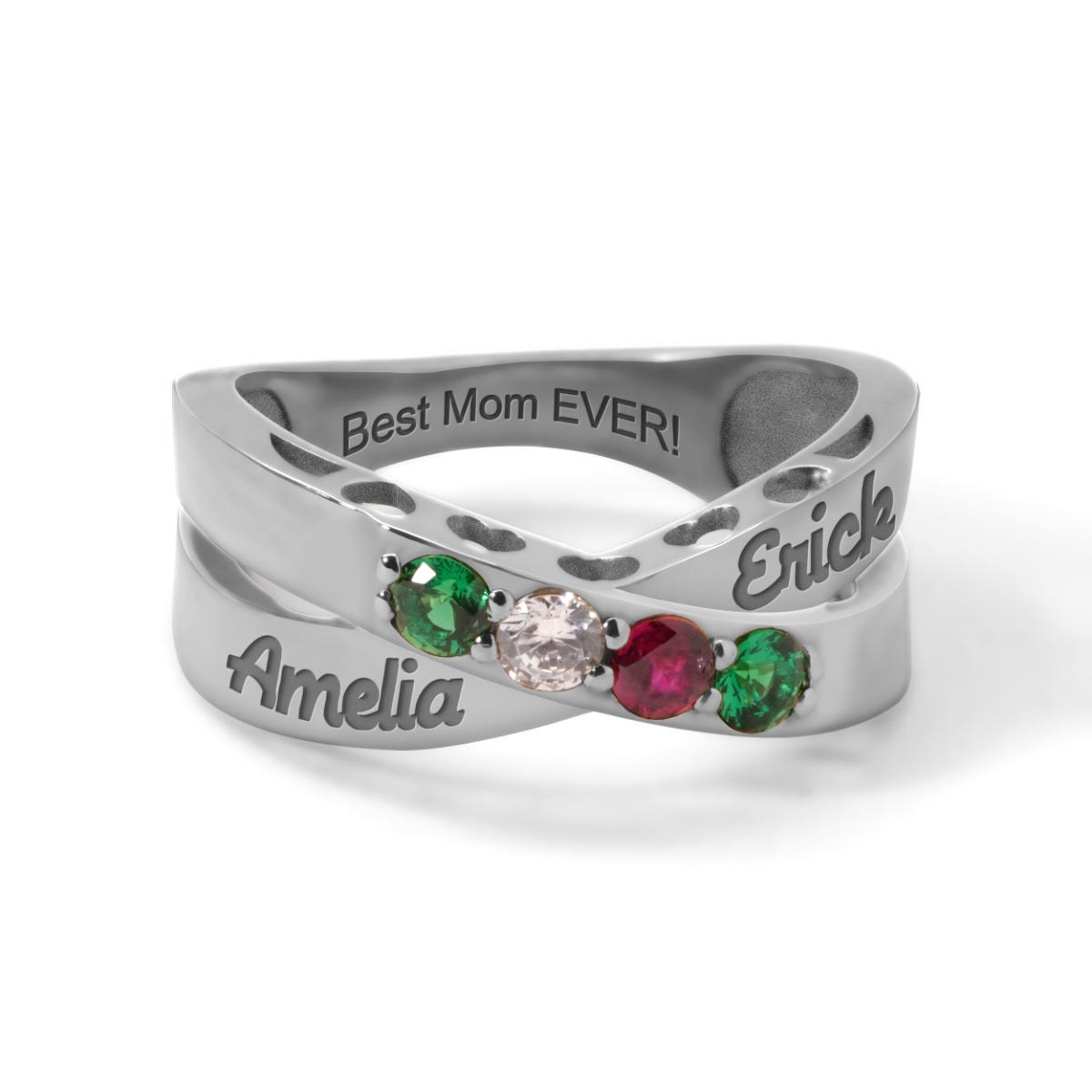 Across My Heart 4-Stone Mother's Ring