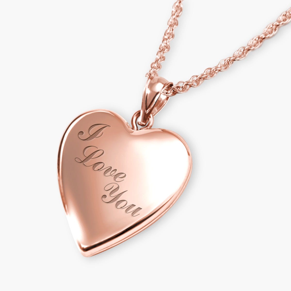 Rose Gold Plated "I Love You" Heart Photo Locket