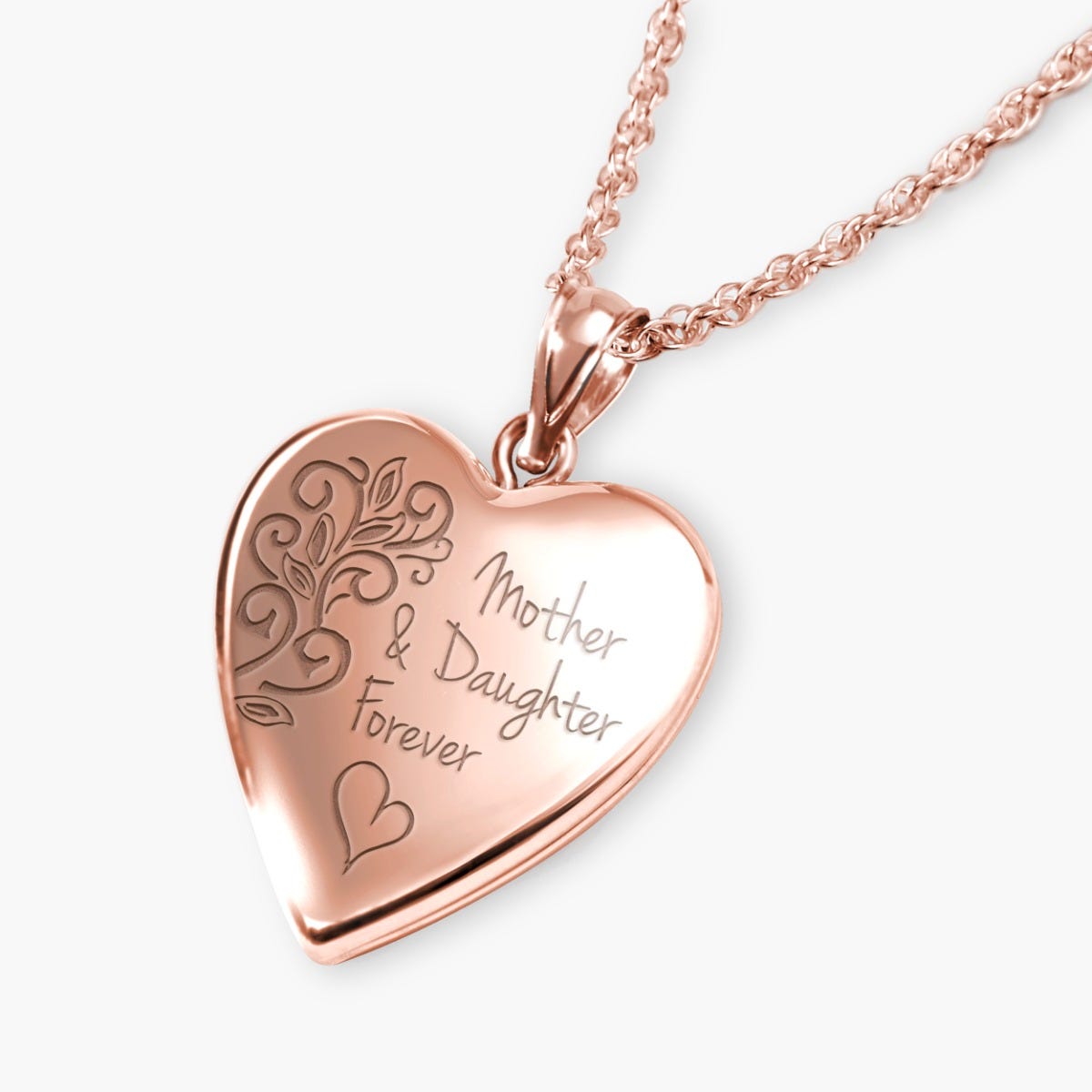 Rose Gold Plated Mother & Daughter Forever Heart Photo Locket