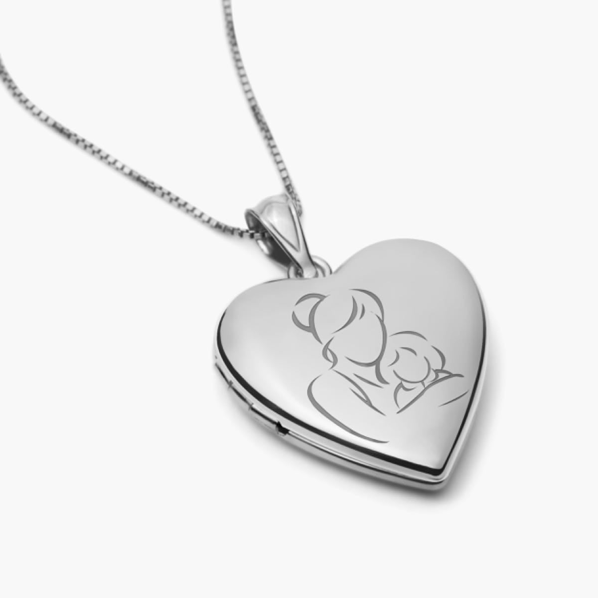 Build Your Own Sterling Silver 2-Picture Mom Heart Locket