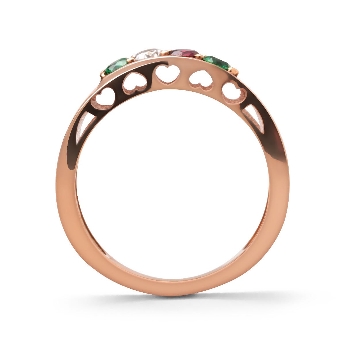 Across My Heart 4-Stone Mother's Ring