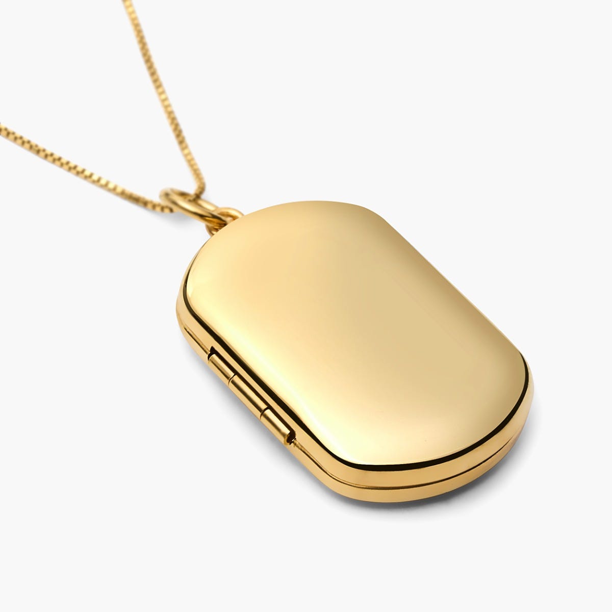 14k Gold Filled Dog Tag Photo Locket - 1 inch x 1-1/4 inch Gold Filled
