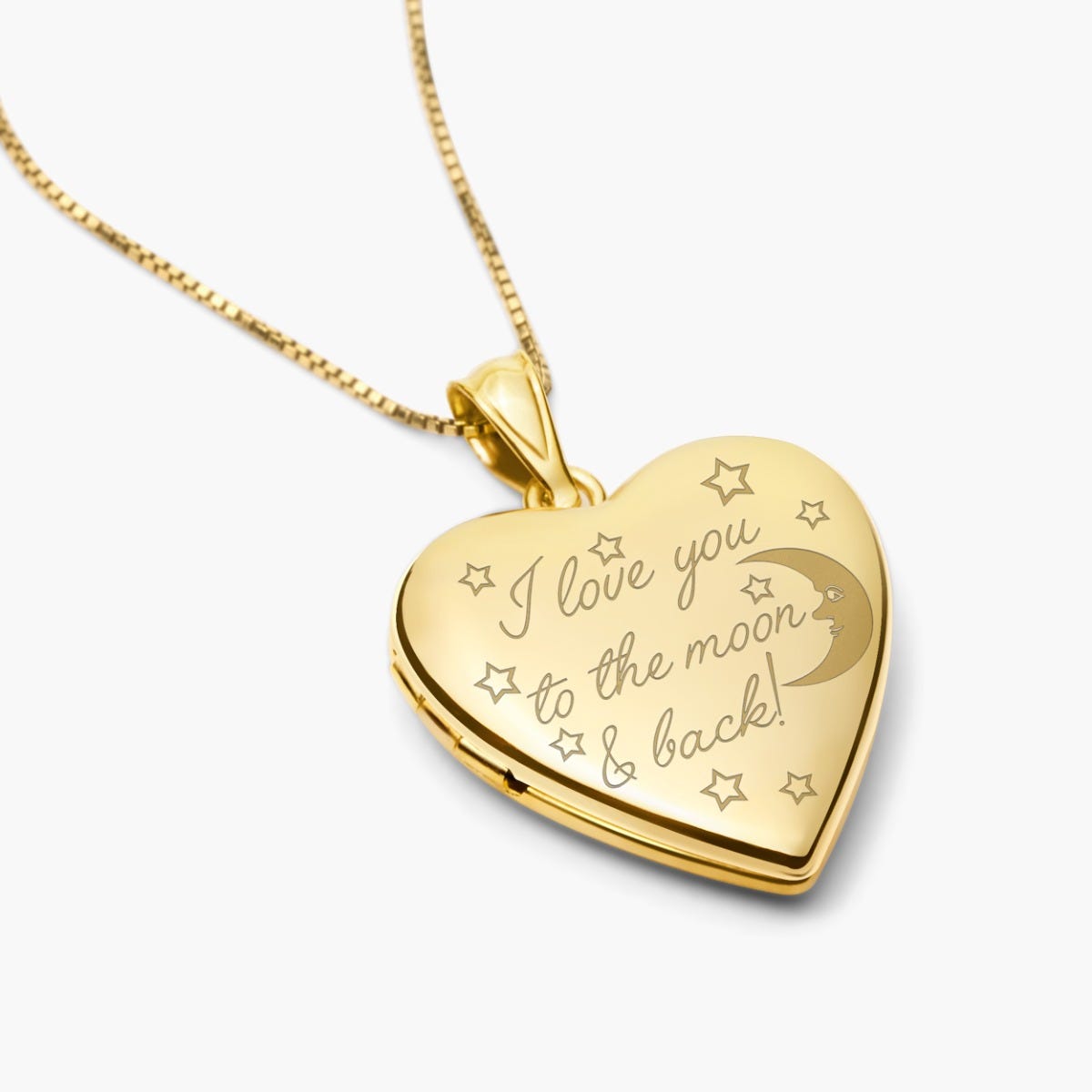 Yellow Gold To The Moon & Back Heart Photo Locket
