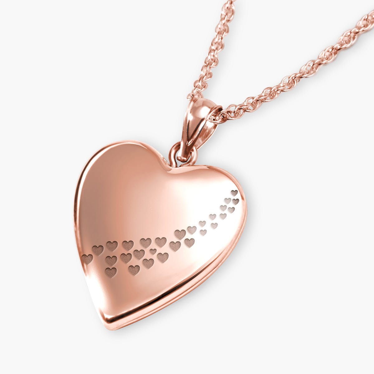 Rose Gold Plated "Cascade of Hearts" Heart Photo Locket
