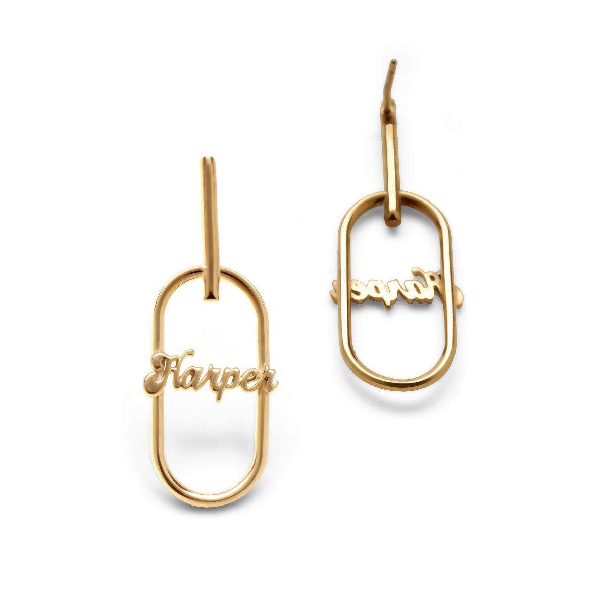 Paper Clip Name Earrings