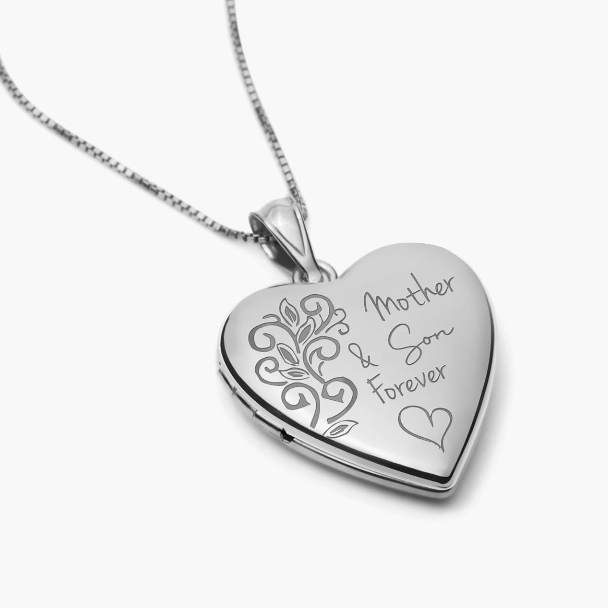 Sterling Silver Mother & Daughter Forever Heart Photo Locket