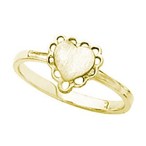 14k Gold Women's Heart Signet Ring