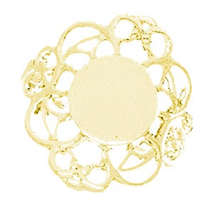14K Gold Women's Oval Signet Ring with Filigree Design