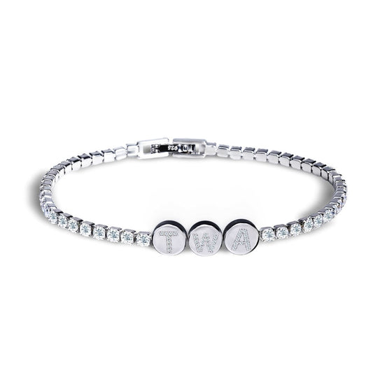 Custom CZ Initial Tennis Bracelet