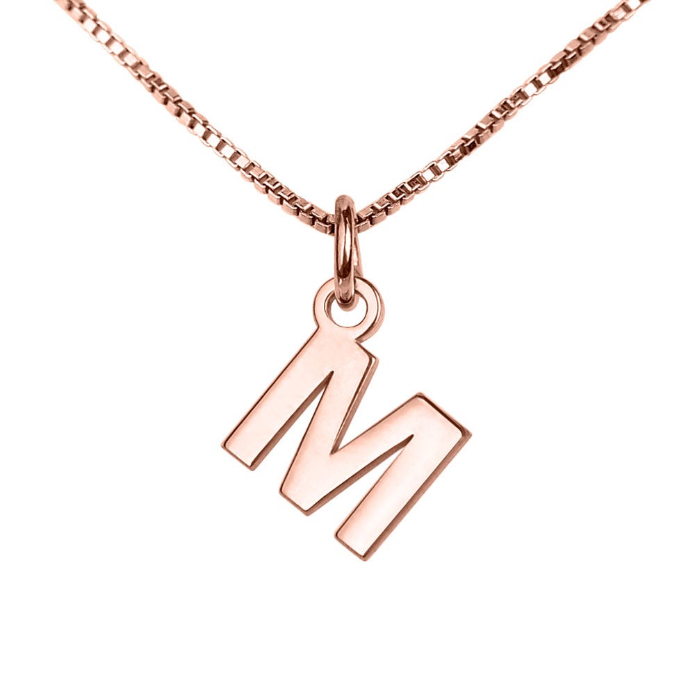 Dainty Initial Block Necklace