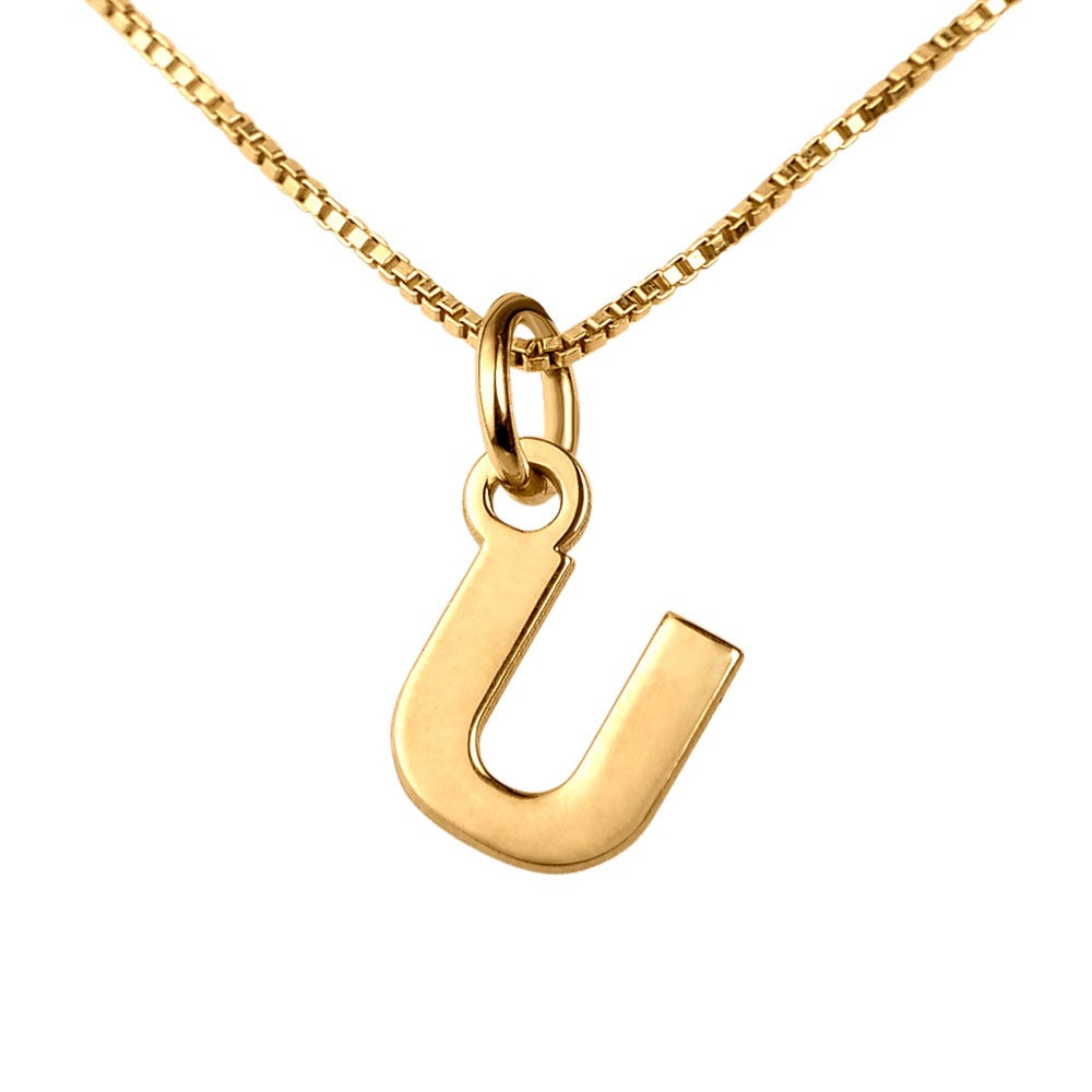 Dainty Initial Block Necklace