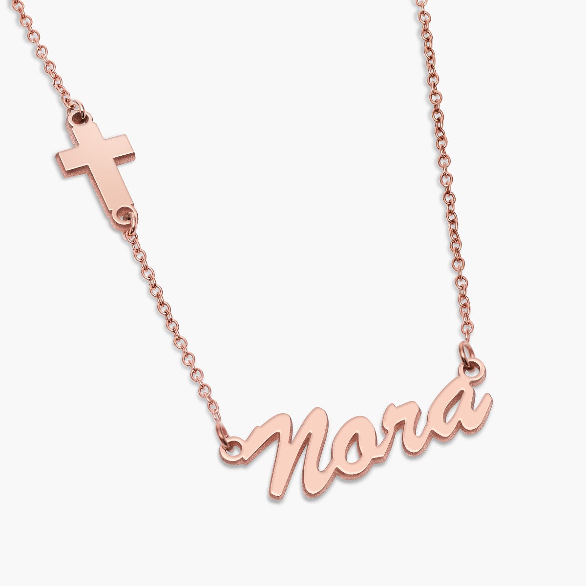 Cross Charm Personalized Name Necklace