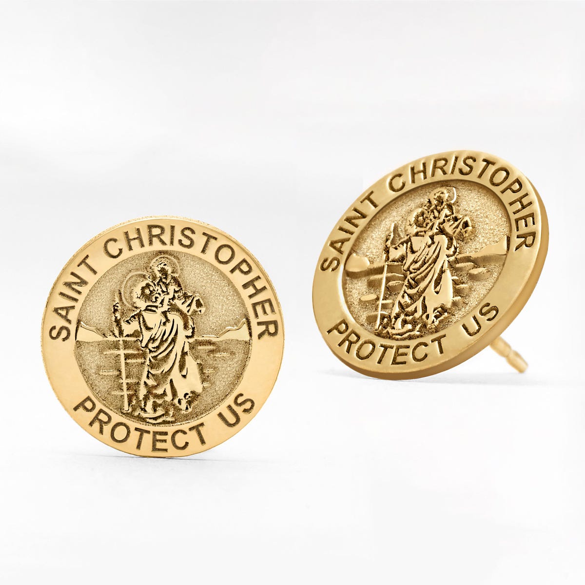 Pair of Saint Christopher Earrings "Protect Us"