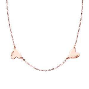 Multiple Heart Charm Necklace With Names