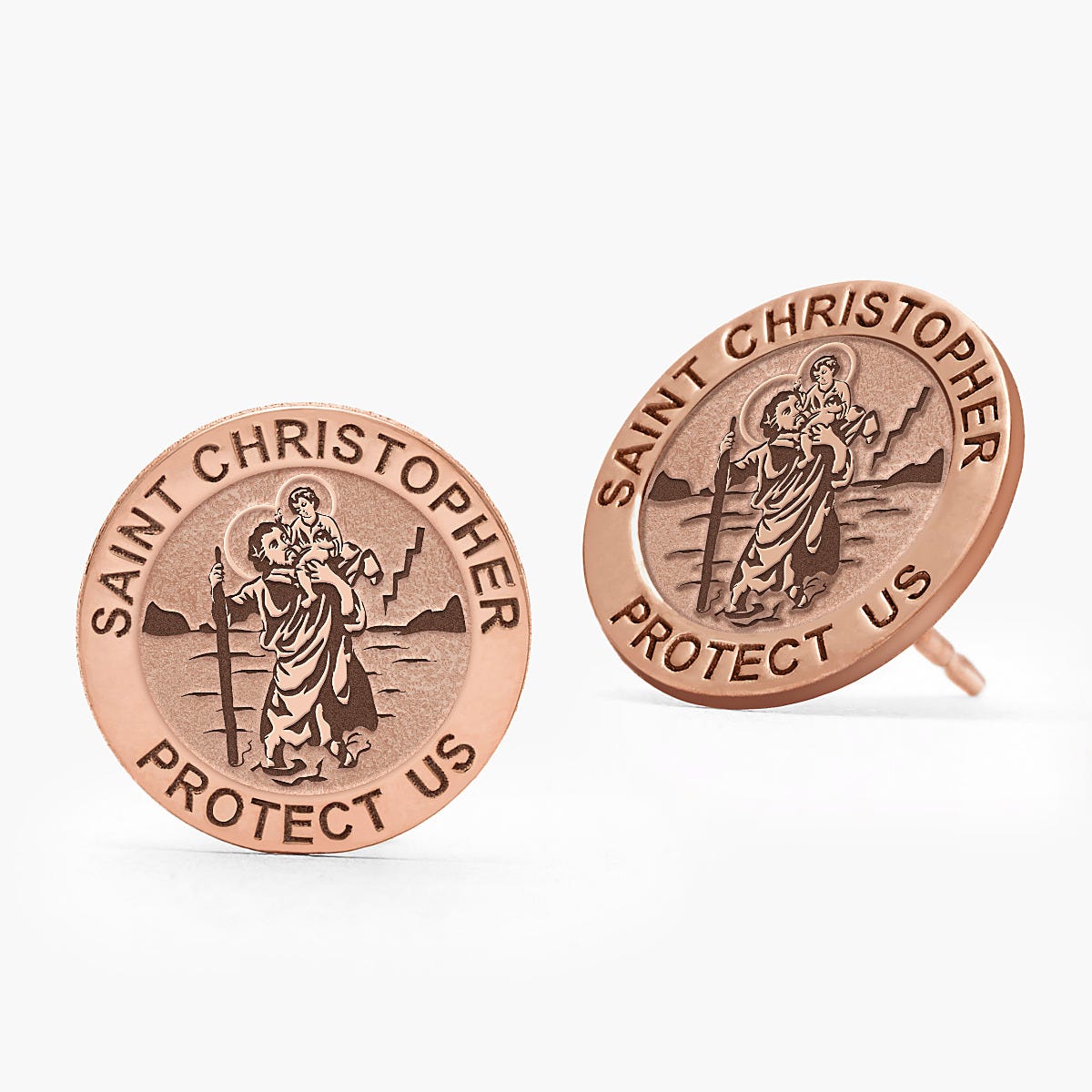 Pair of Saint Christopher Earrings "Protect Us"