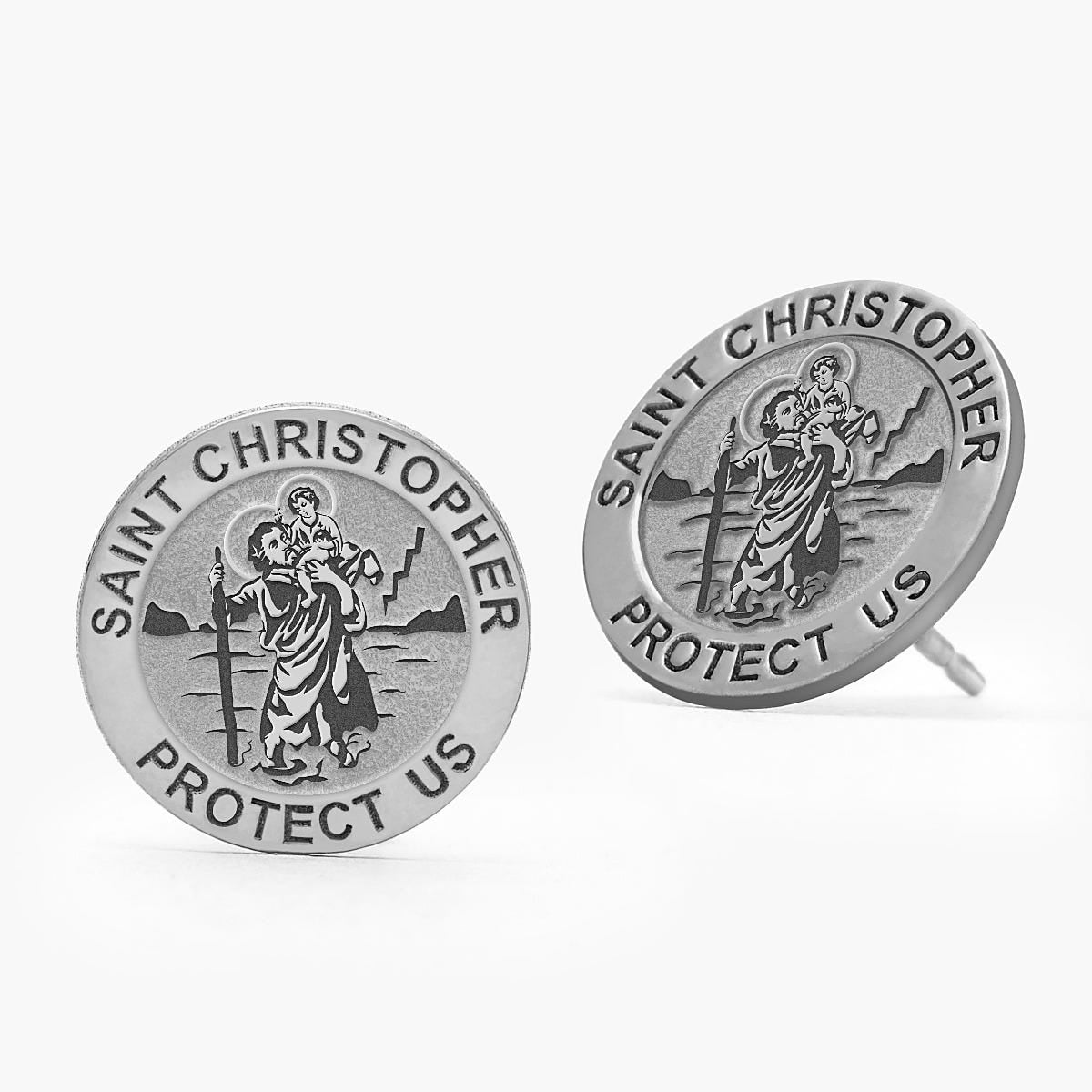 Pair of Saint Christopher Earrings "Protect Us"