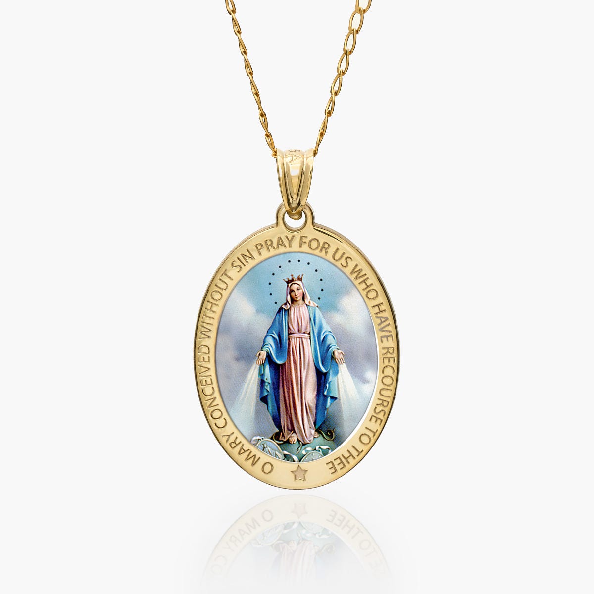 Miraculous Medal Exclusive Color Oval Pendant