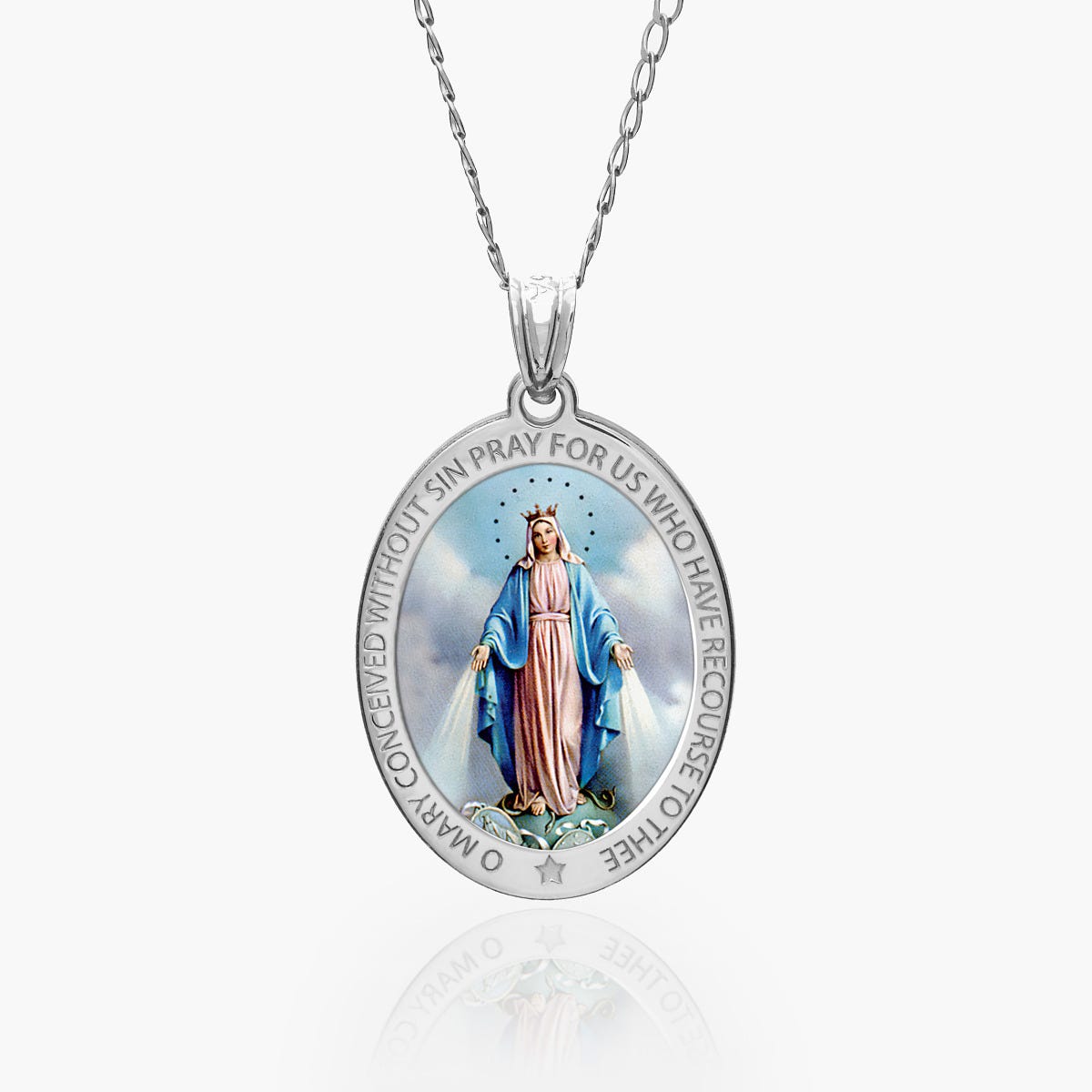 Miraculous Medal Exclusive Color Oval Pendant