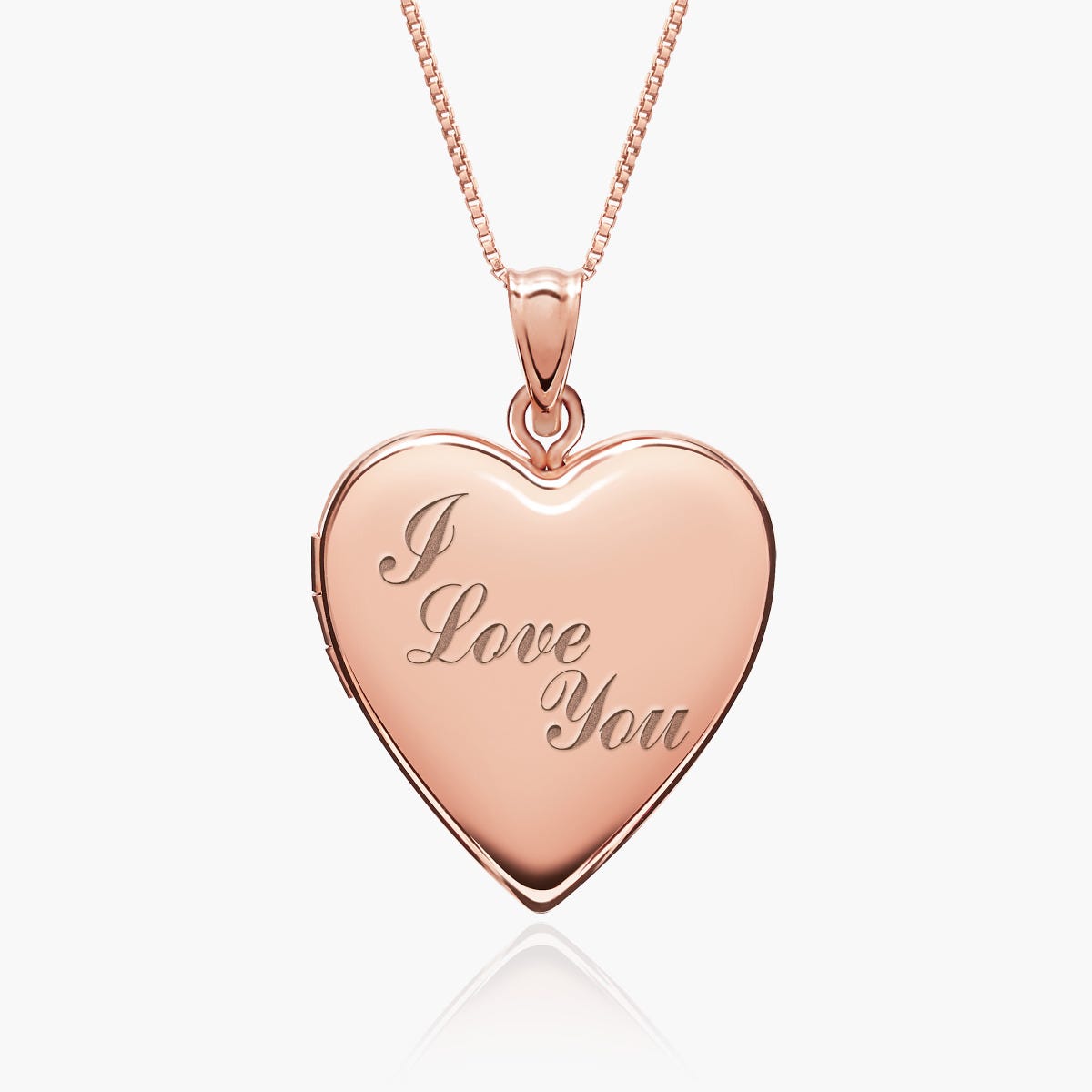 Rose Gold Plated "I Love You" Heart Photo Locket
