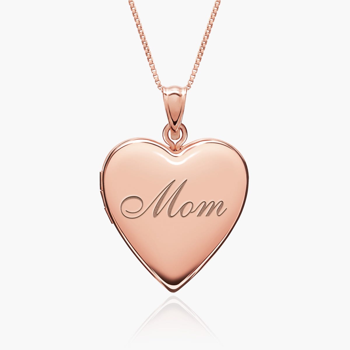 Rose Gold Plated Mom Heart Photo Locket