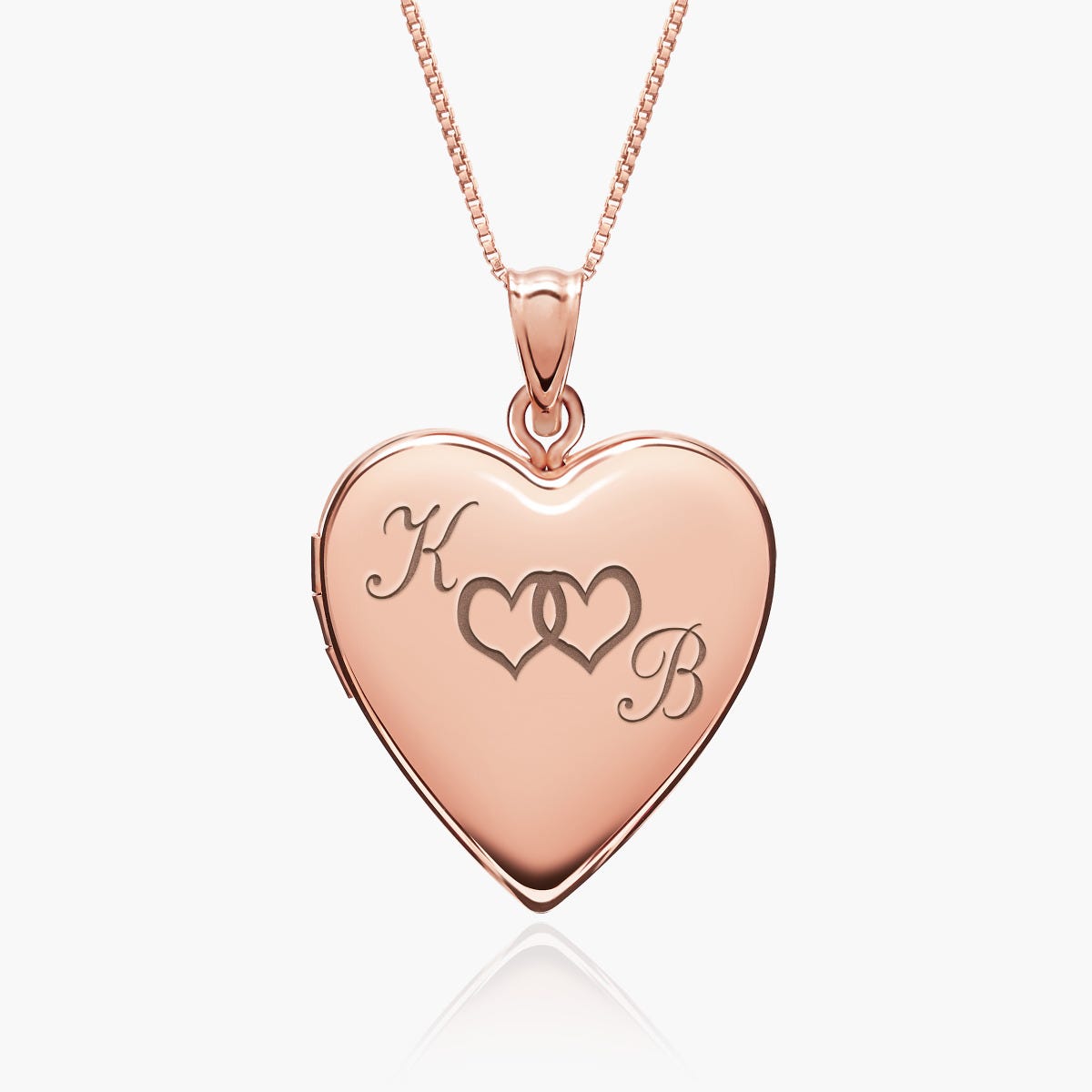 Rose Gold Plated "Together Forever" Heart Photo Locket