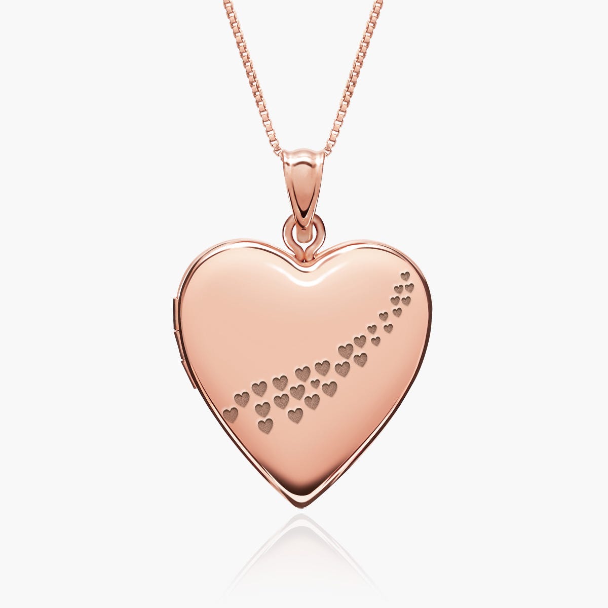 Rose Gold Plated "Cascade of Hearts" Heart Photo Locket